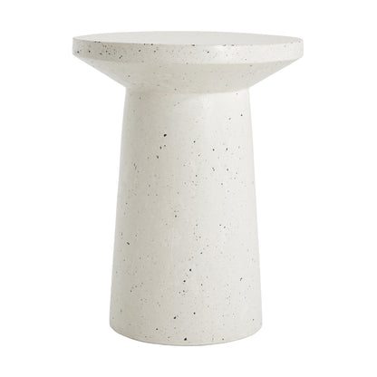 Luminary Outdoor 24" H MGO Terrazzo Side Table, White