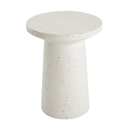Luminary Outdoor 24" H MGO Terrazzo Side Table, White