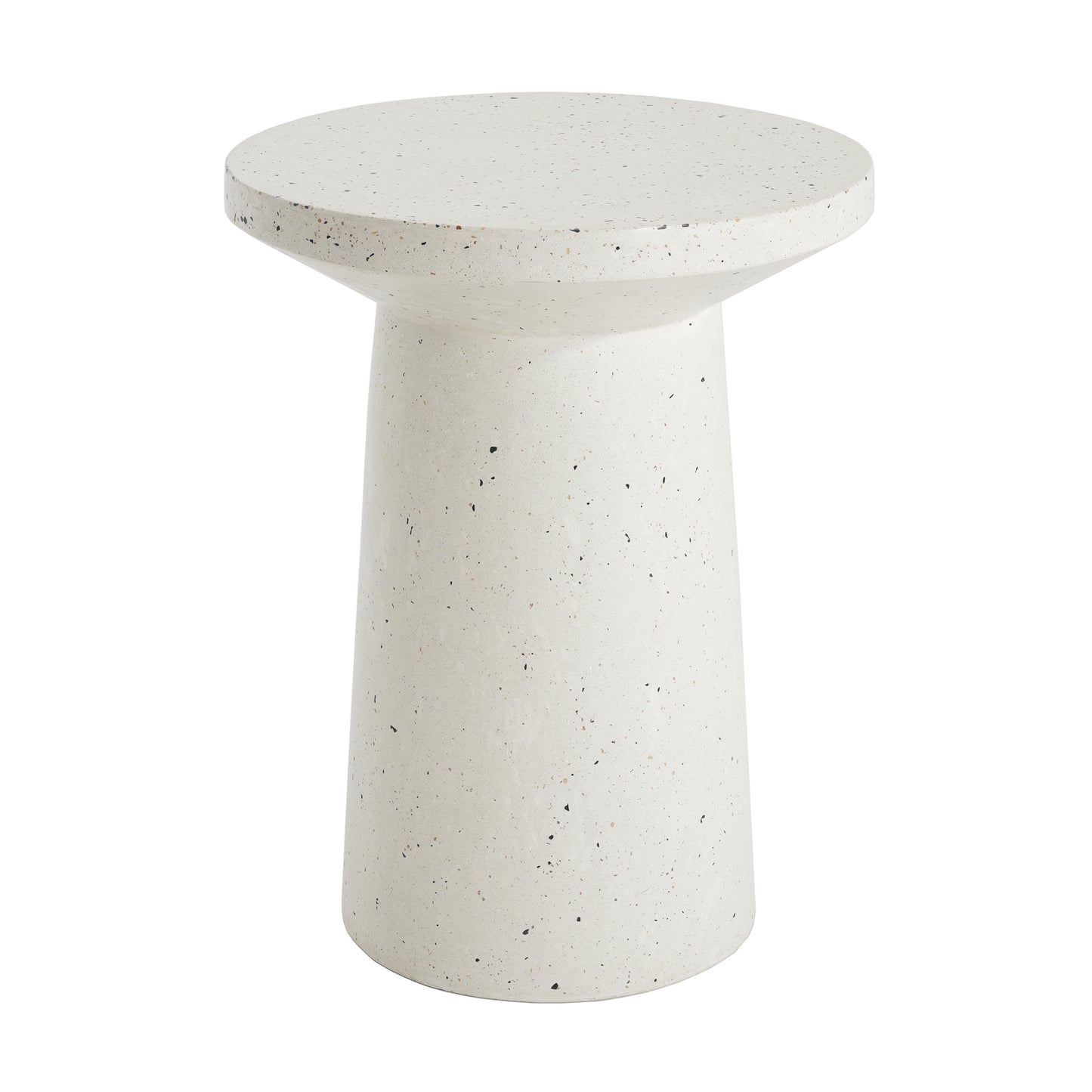 Luminary Outdoor 24" H MGO Terrazzo Side Table, White