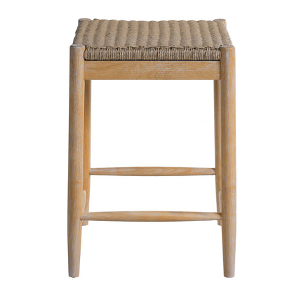 Alistair Solid Wood Stools,25.8" Tall Boho Backless Stool Chairs with Acacia Wood Legs, Max Load 220 Lbs