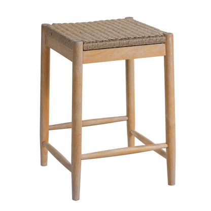 Alistair Solid Wood Stools,25.8" Tall Boho Backless Stool Chairs with Acacia Wood Legs, Max Load 220 Lbs