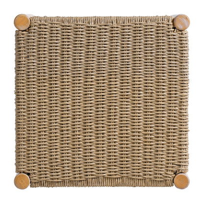 Alistair Solid Wood Stools,25.8" Tall Boho Backless Stool Chairs with Acacia Wood Legs, Max Load 220 Lbs