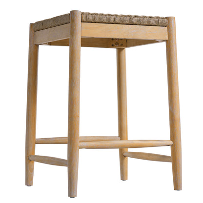 Alistair Solid Wood Stools,25.8" Tall Boho Backless Stool Chairs with Acacia Wood Legs, Max Load 220 Lbs