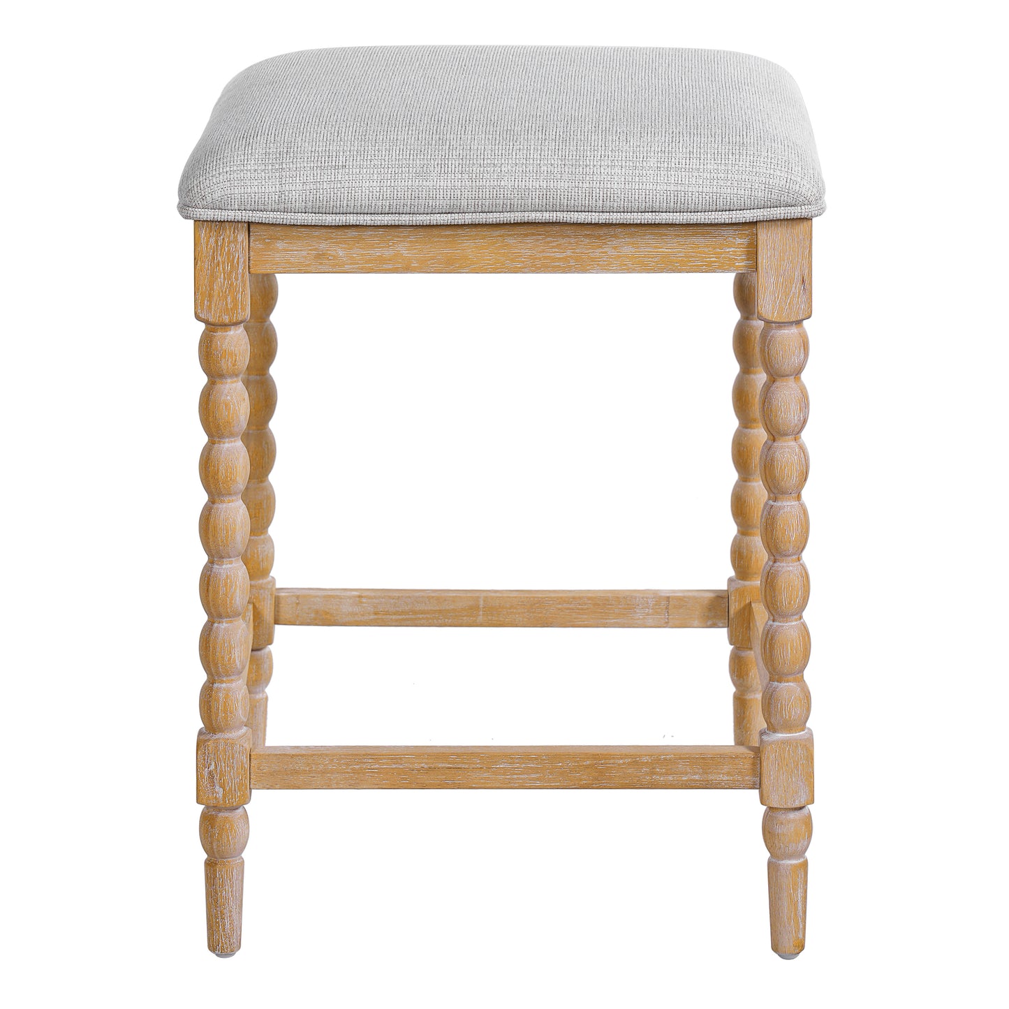Imogen 26''Counter Stools with Upholstered Seat, Solid Acacia wood Frame, Foam-Padded Seat