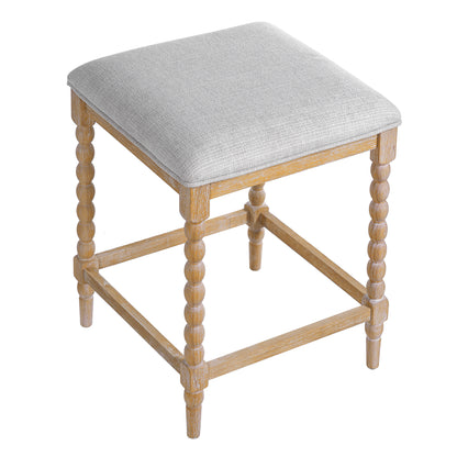 Imogen 26''Counter Stools with Upholstered Seat, Solid Acacia wood Frame, Foam-Padded Seat