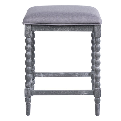 Imogen 26''Counter Stools with Upholstered Seat, Solid Acacia wood Frame, Foam-Padded Seat