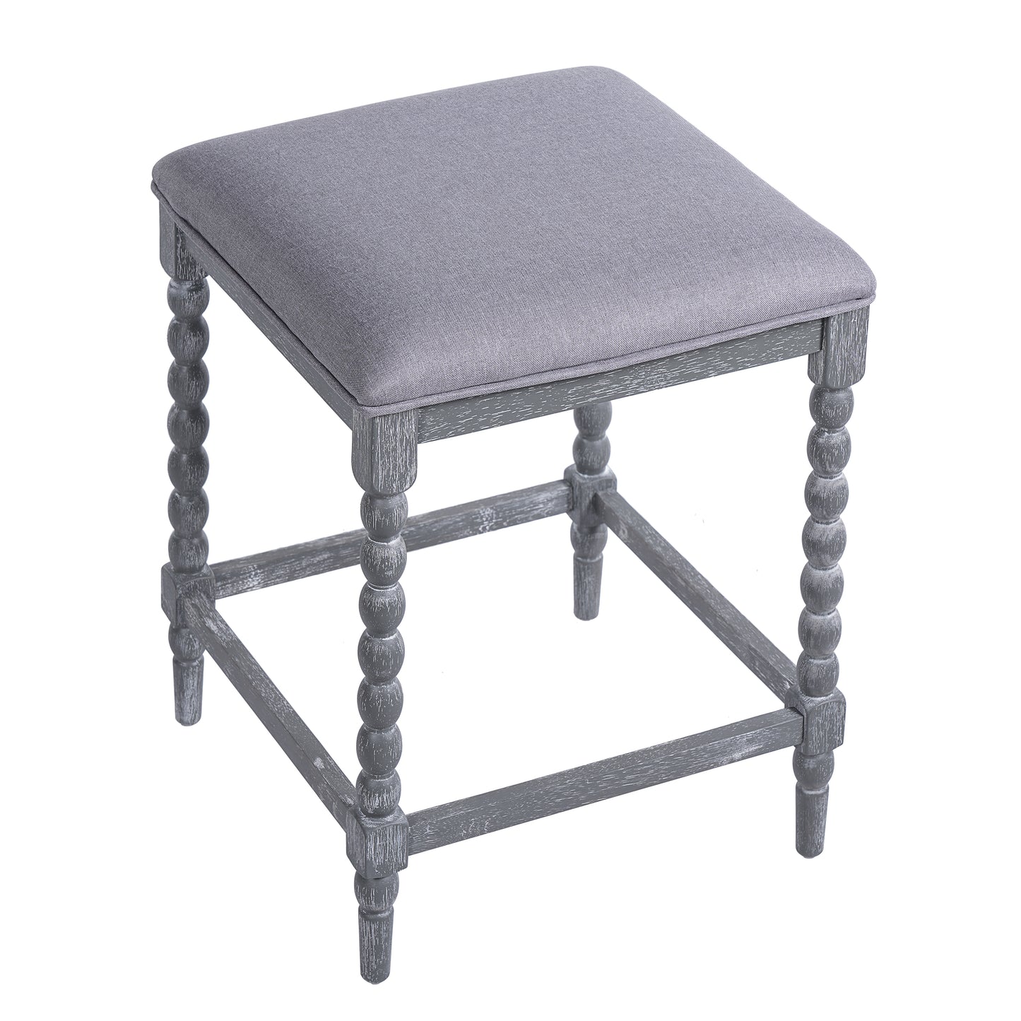 Imogen 26''Counter Stools with Upholstered Seat, Solid Acacia wood Frame, Foam-Padded Seat
