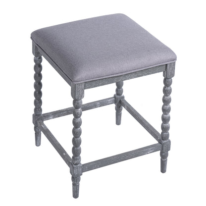 Imogen 26''Counter Stools with Upholstered Seat, Solid Acacia wood Frame, Foam-Padded Seat