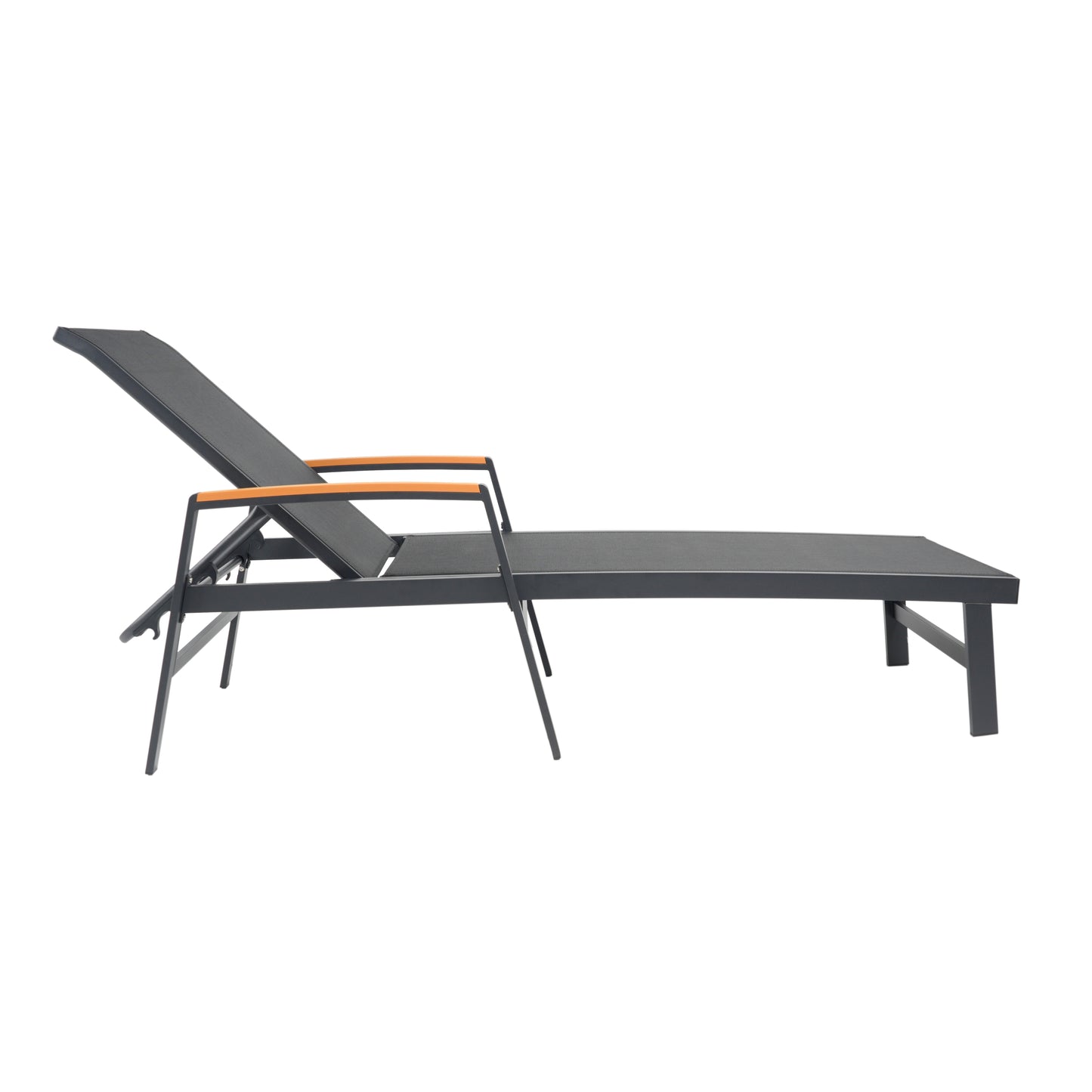 Joy Outdoor Aluminum Chaise Lounge Set with C-Shaped End Table