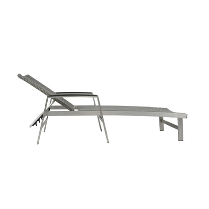 Joy Outdoor Wicker and Aluminum Chaise Lounge, Gray Finish