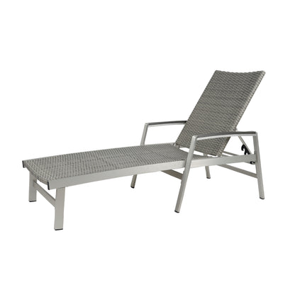 Joy Outdoor Wicker and Aluminum Chaise Lounge, Gray Finish