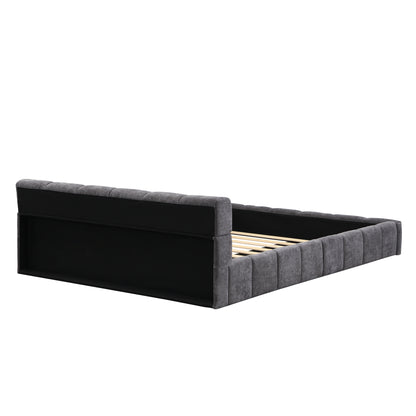 Sonnetta Elegant Beige Chenille Upholstered Bed