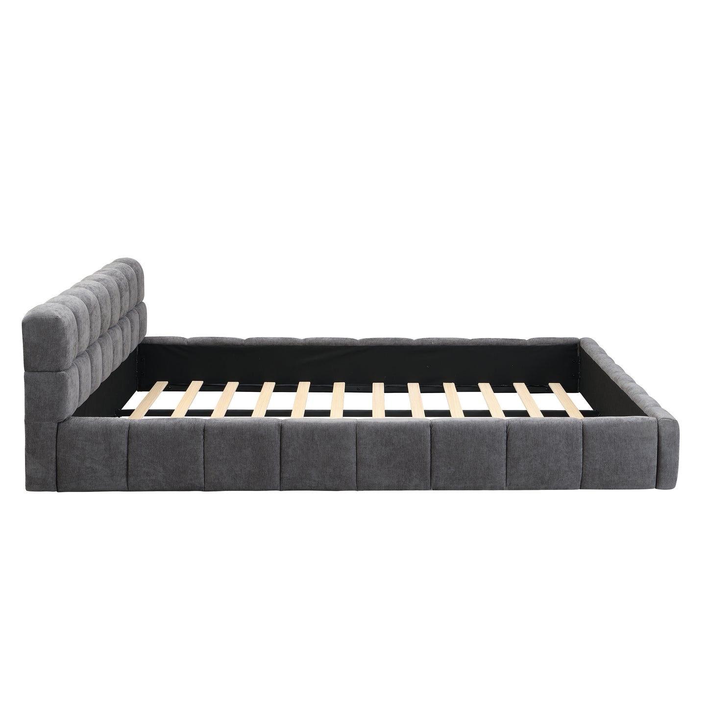 Sonnetta Elegant Beige Chenille Upholstered Bed