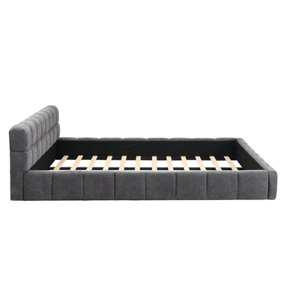 Sonnetta Elegant Beige Chenille Upholstered Bed