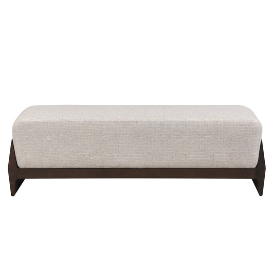 Cerys Rubber Solid Wood Bench with Thick Soft Cushions, Can Accommodate Three People