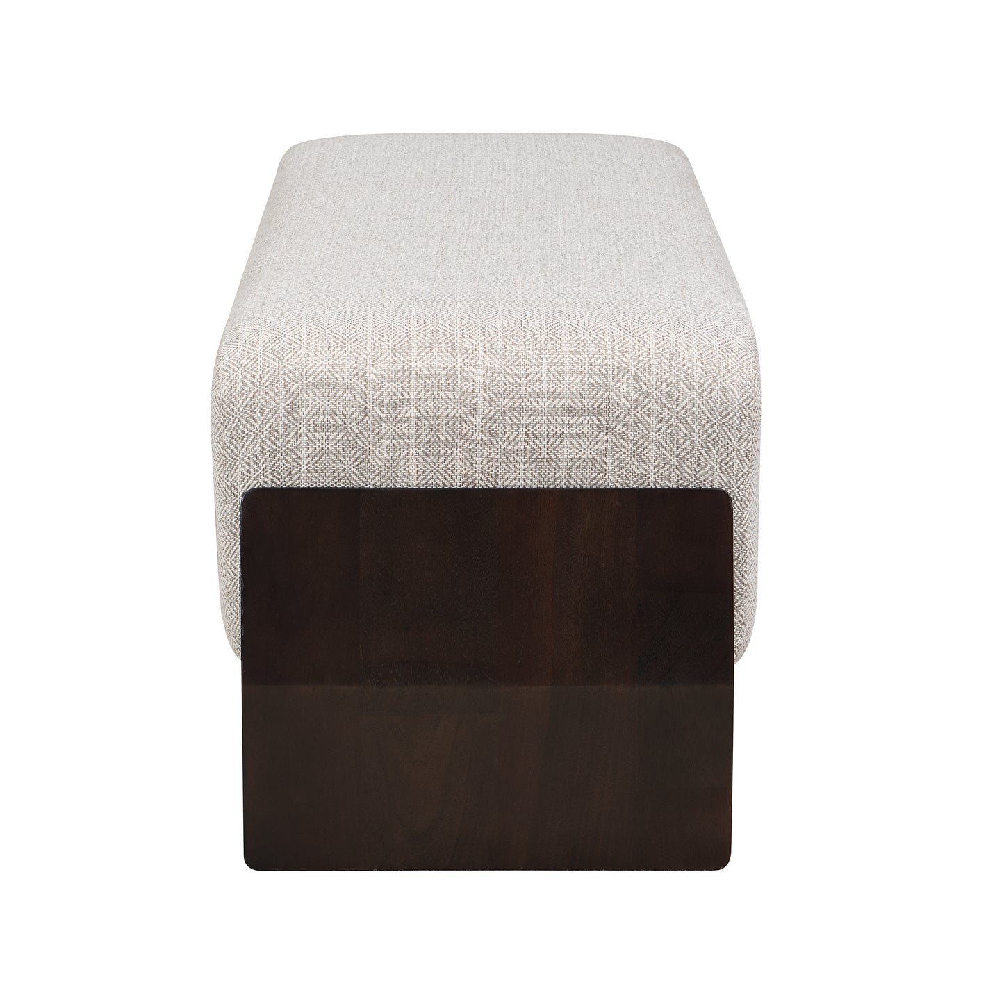 Cerys Rubber Solid Wood Bench with Thick Soft Cushions, Can Accommodate Three People