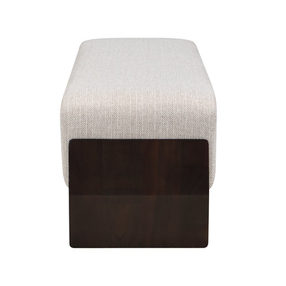 Cerys Rubber Solid Wood Bench with Thick Soft Cushions, Can Accommodate Three People