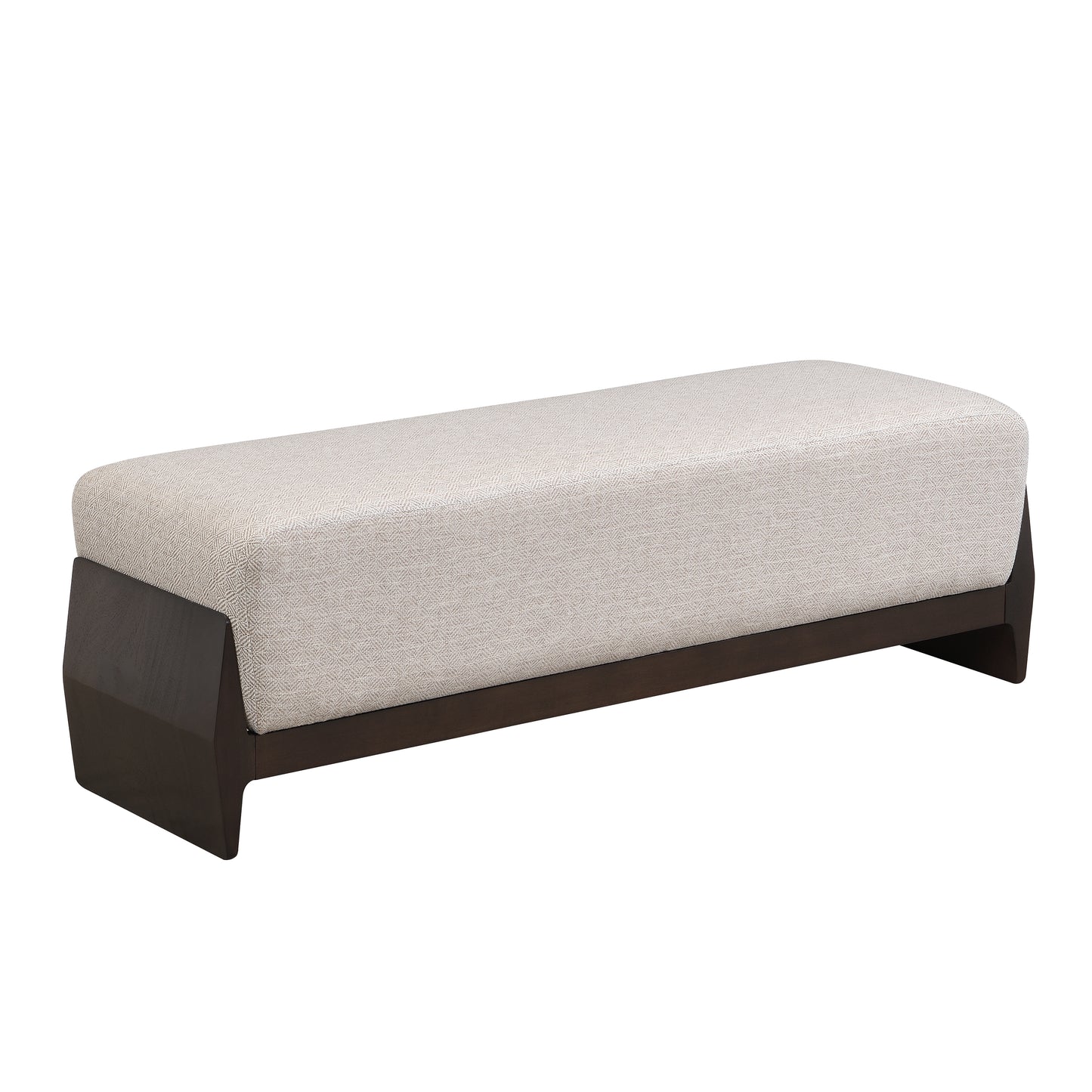 Cerys Rubber Solid Wood Bench with Thick Soft Cushions, Can Accommodate Three People