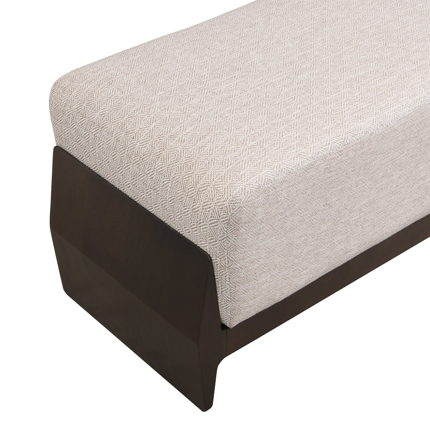 Cerys Rubber Solid Wood Bench with Thick Soft Cushions, Can Accommodate Three People