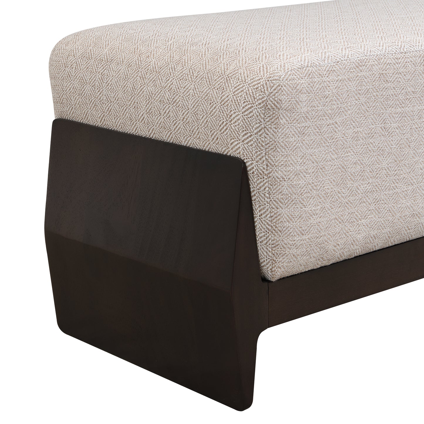 Cerys Rubber Solid Wood Bench with Thick Soft Cushions, Can Accommodate Three People