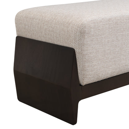 Cerys Rubber Solid Wood Bench with Thick Soft Cushions, Can Accommodate Three People
