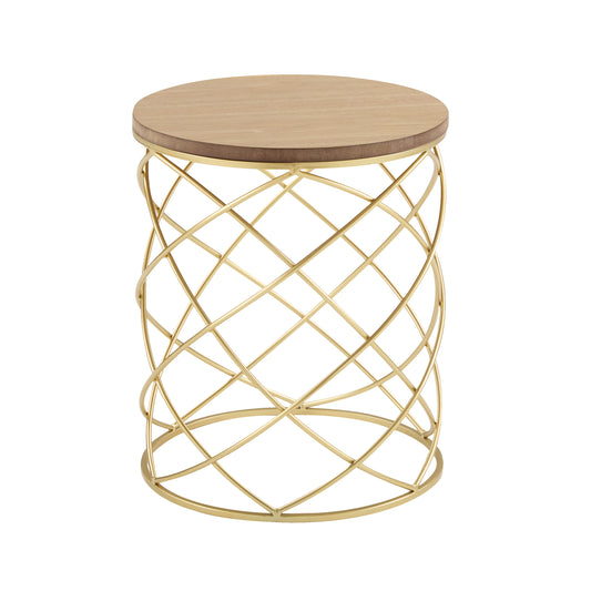Marlerio Golden Side table MDF TOP+ METAL FRAME