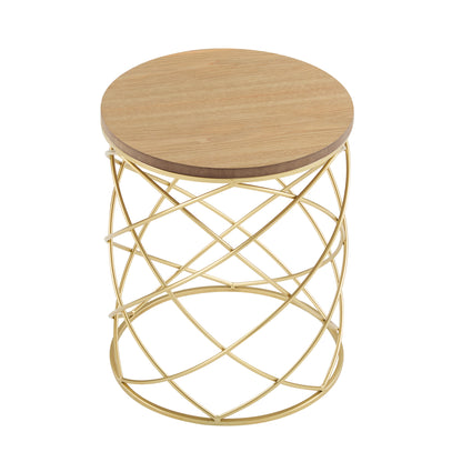 Marlerio Golden Side table MDF TOP+ METAL FRAME