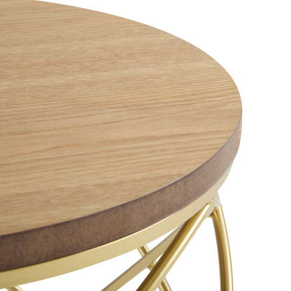 Marlerio Golden Side table MDF TOP+ METAL FRAME