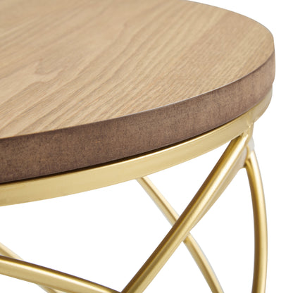 Marlerio Golden Side table MDF TOP+ METAL FRAME