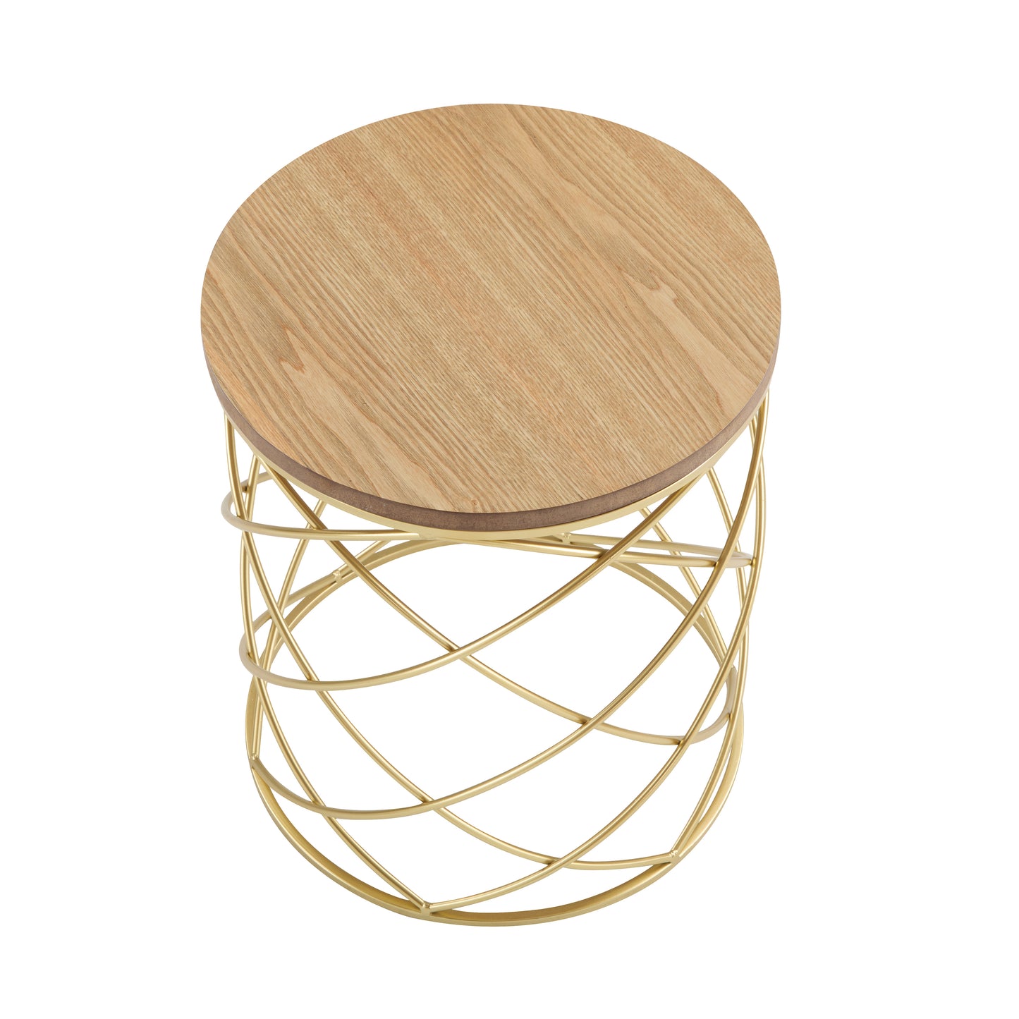 Marlerio Golden Side table MDF TOP+ METAL FRAME