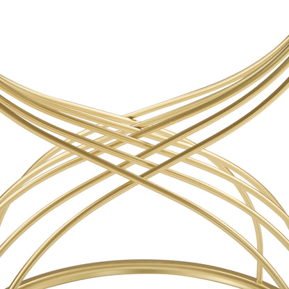 Rileas Modern Side Table Golden Metal Frame+Black MIirror Top