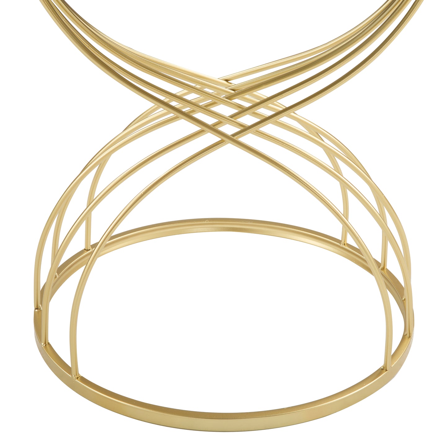 Rileas Modern Side Table Golden Metal Frame+Black MIirror Top