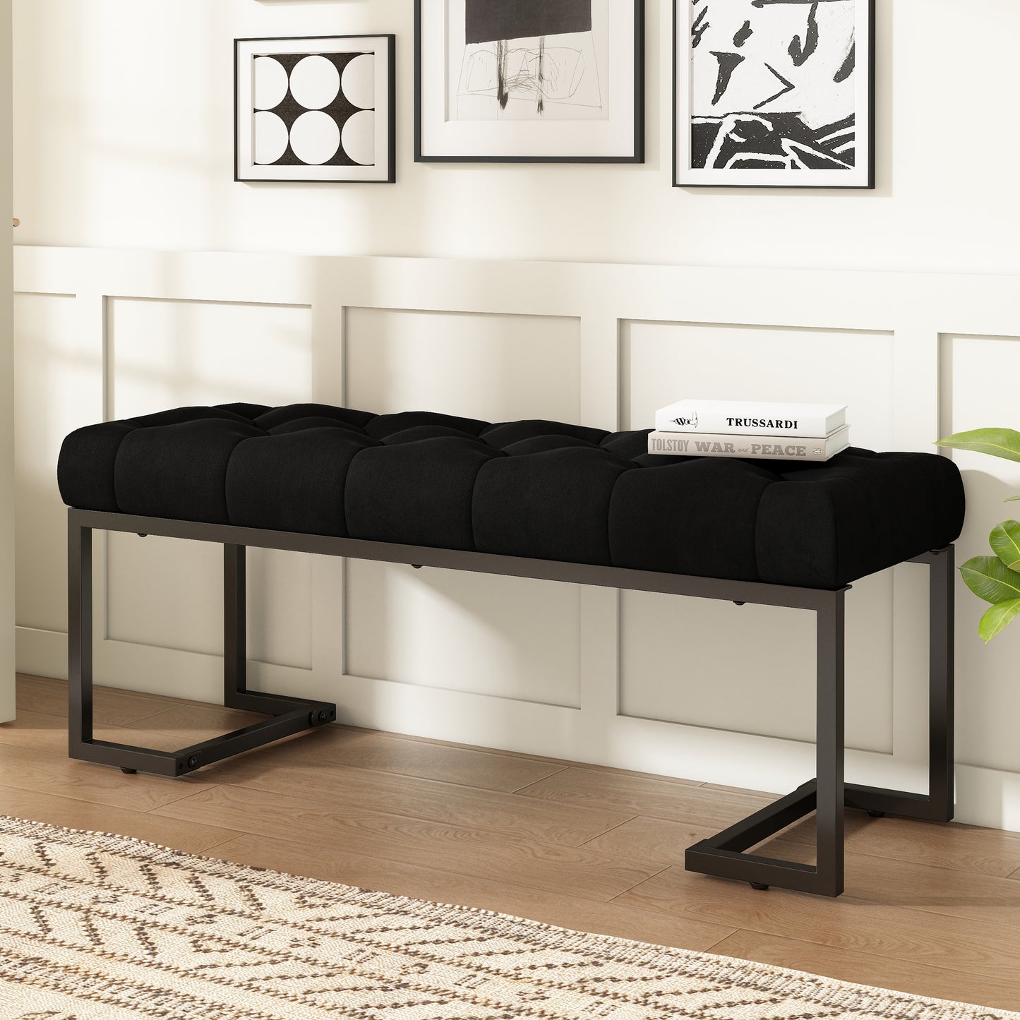 Gladys Modern Fabric Bench