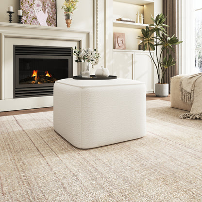 Cassian Upholstered Square PU Leather Ottoman