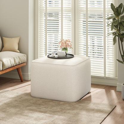 Cassian Upholstered Square PU Leather Ottoman