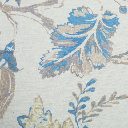 Aurelia Upholstered Ottoman, Beige&Blue