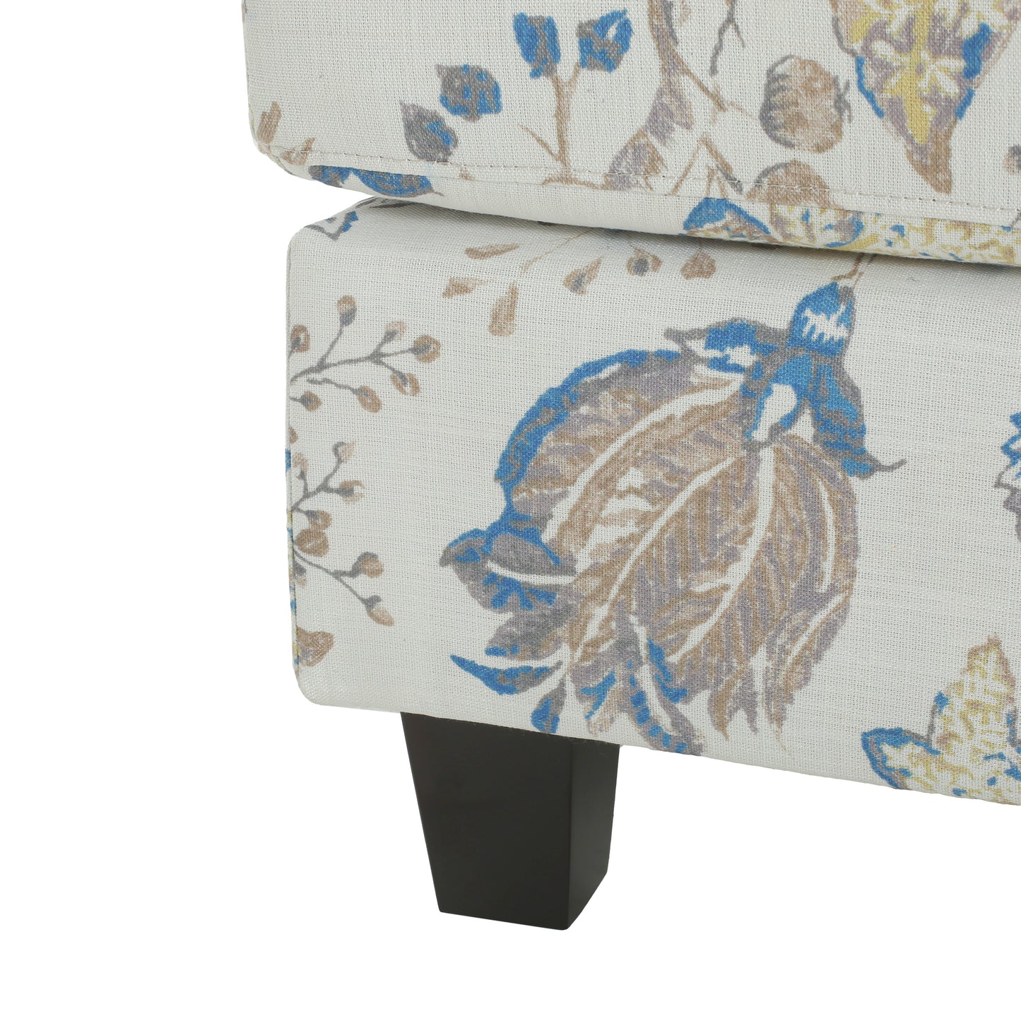 Aurelia Upholstered Ottoman, Beige&Blue
