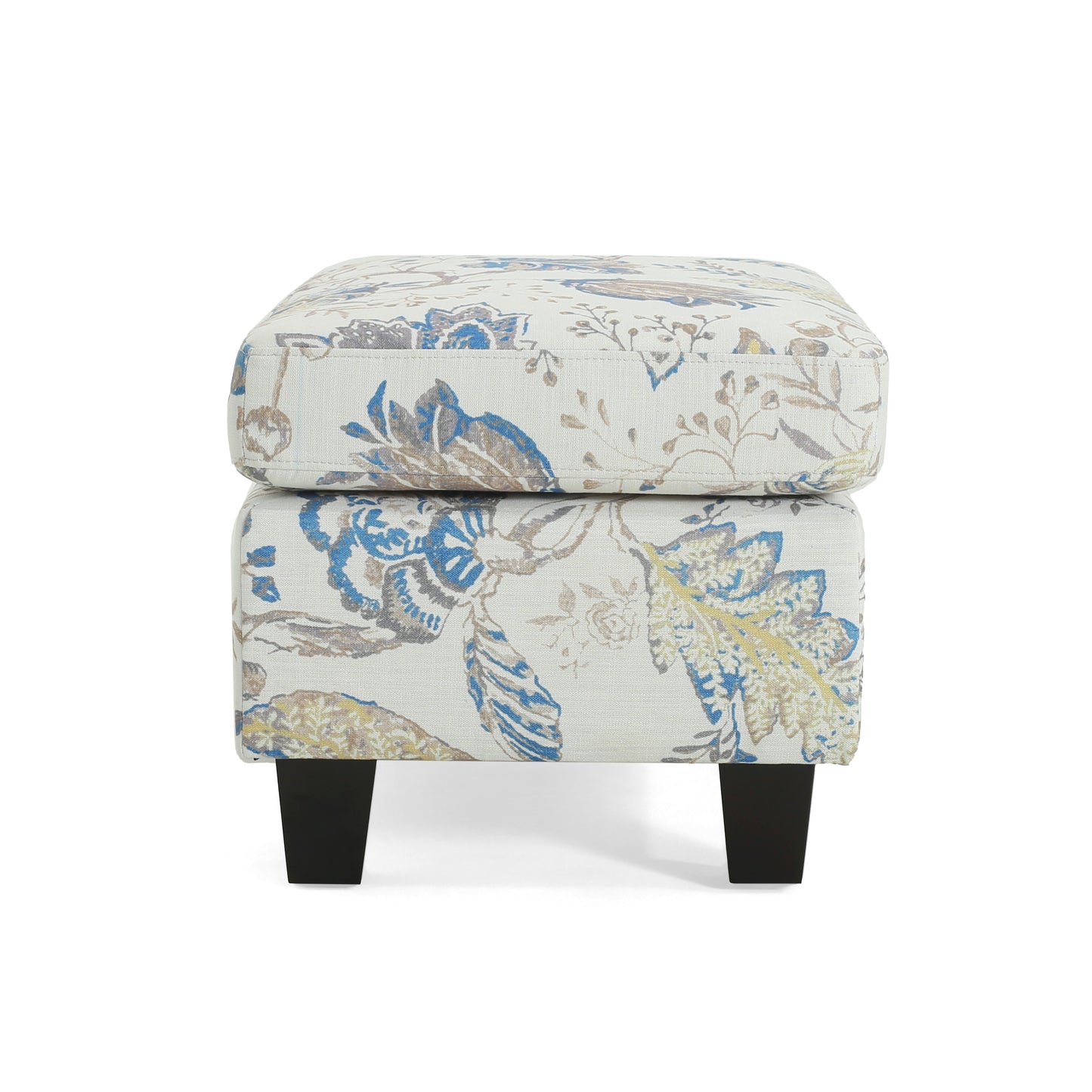Aurelia Upholstered Ottoman, Beige&Blue