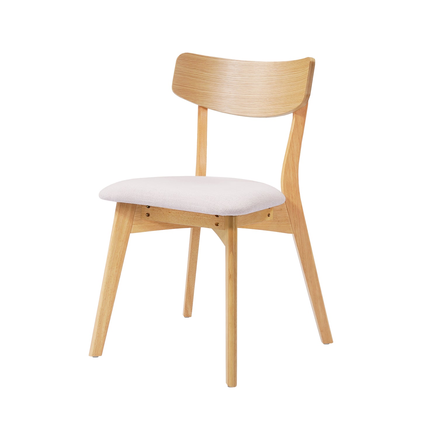 Leopold Mid-Century Walnut Finished Frame Upholstered Dining Chairs ,Set of 2