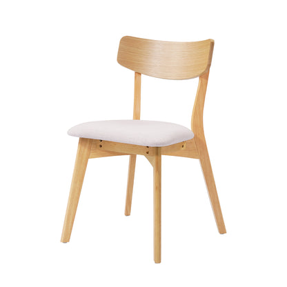 Leopold Mid-Century Walnut Finished Frame Upholstered Dining Chairs ,Set of 2