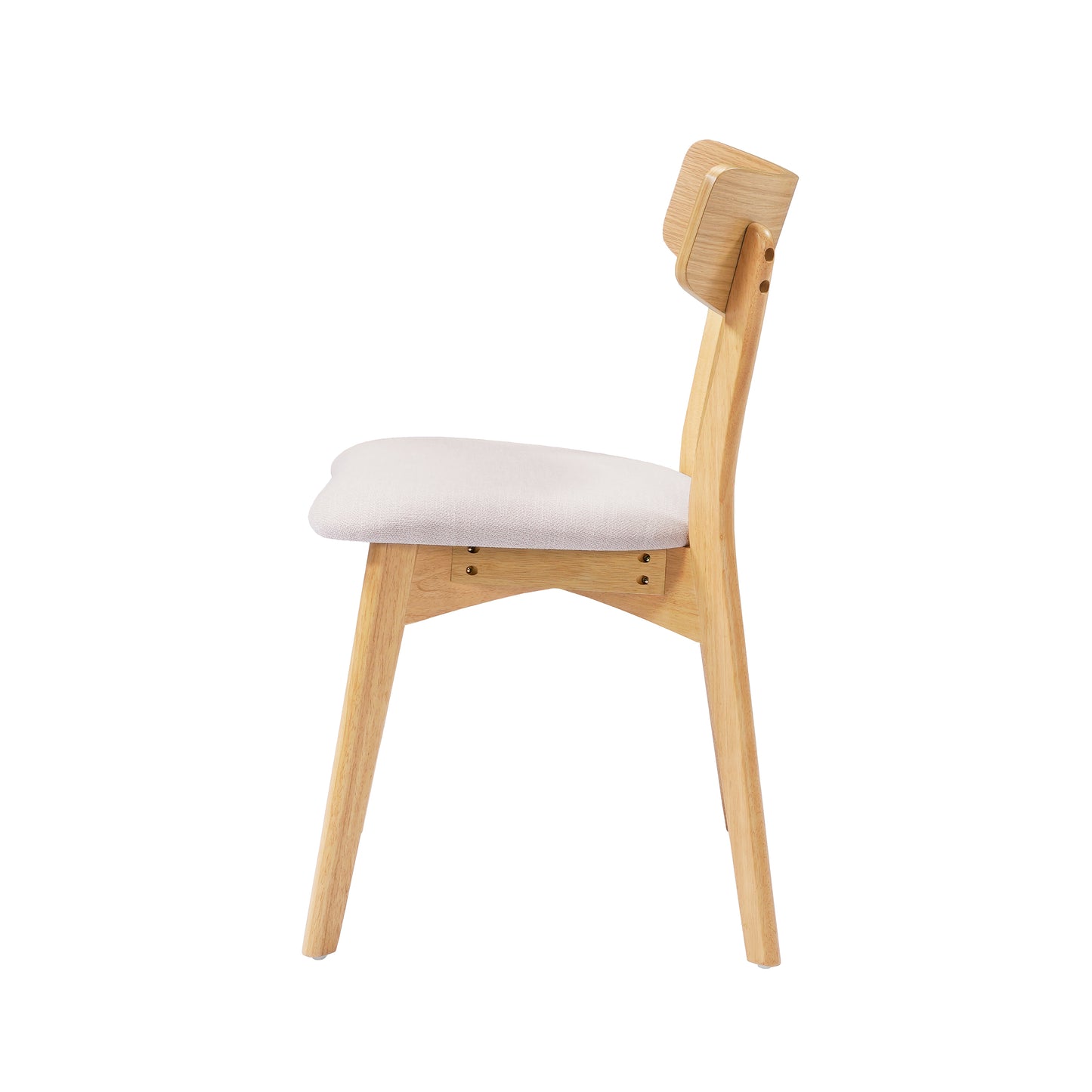 Leopold Mid-Century Walnut Finished Frame Upholstered Dining Chairs ,Set of 2