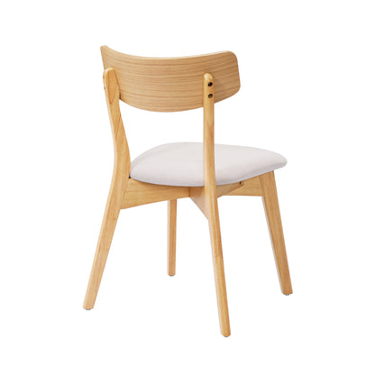 Leopold Mid-Century Walnut Finished Frame Upholstered Dining Chairs ,Set of 2