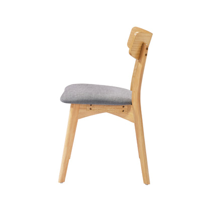 Leopold Mid-Century Walnut Finished Frame Upholstered Dining Chairs ,Set of 2