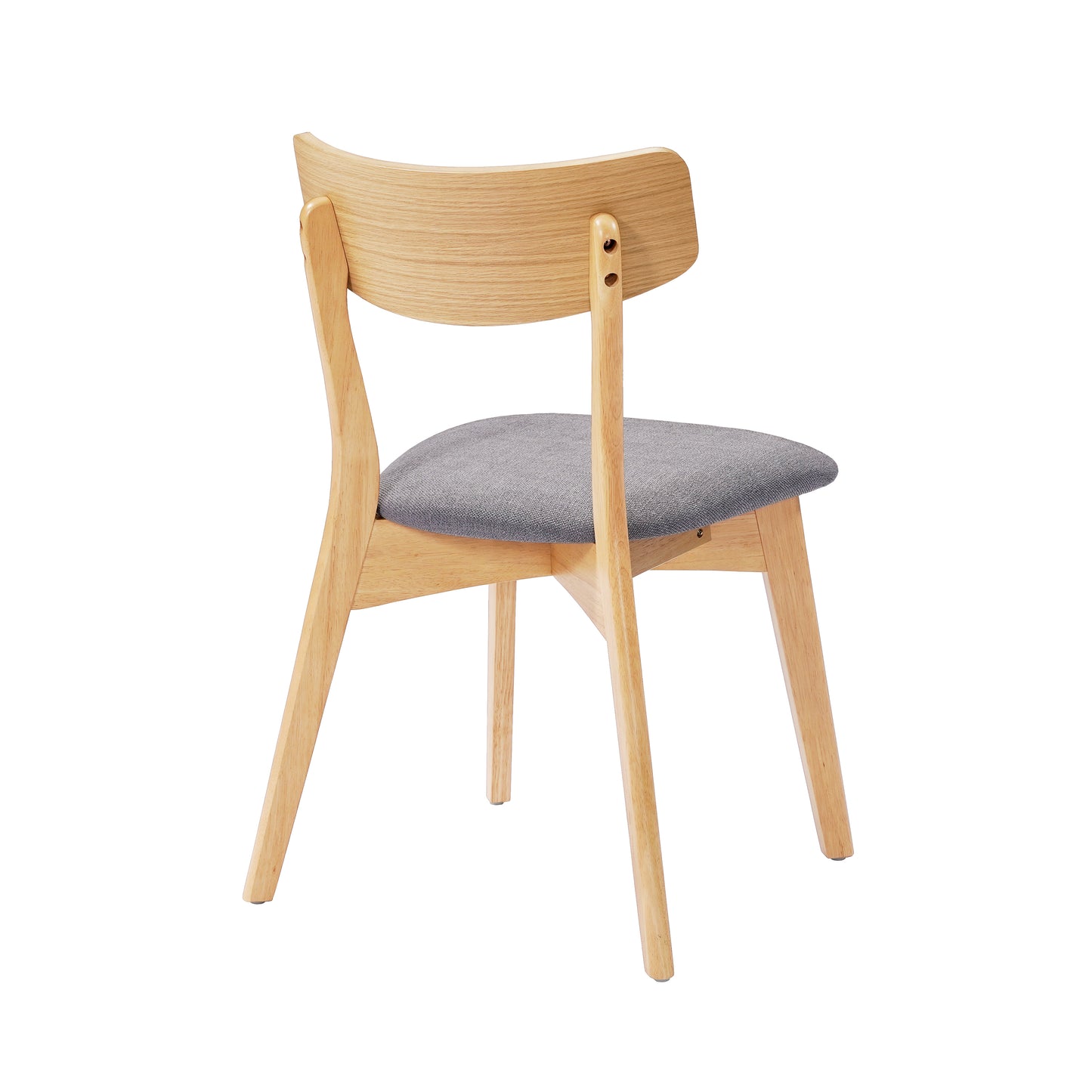 Leopold Mid-Century Walnut Finished Frame Upholstered Dining Chairs ,Set of 2