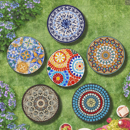 Eulalie Outdoor Patio Round Side Table with Shelf