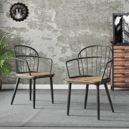 Melora Modern Dining Chairs with Metal Legs, Set of 2