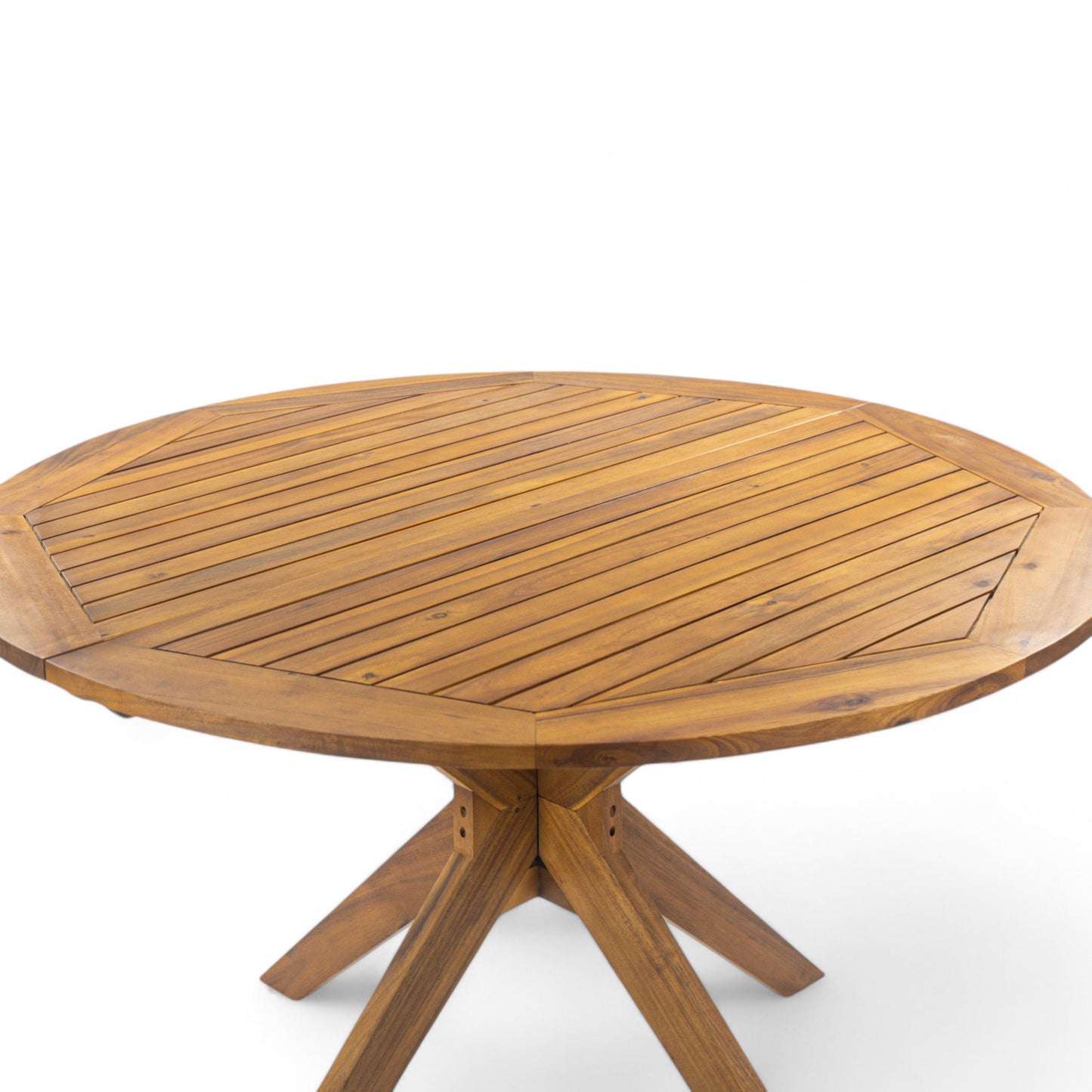 Stanford Outdoor Acacia Wood Round Dining Table