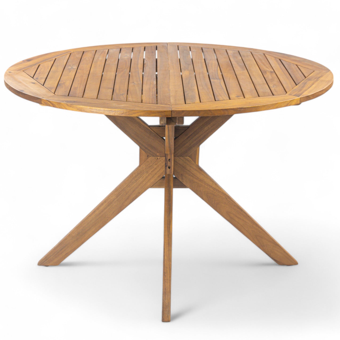 Stanford Outdoor Acacia Wood Round Dining Table