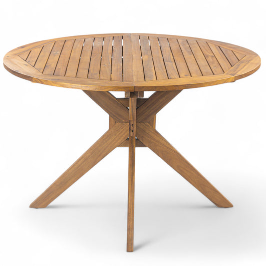 Stanford Outdoor Acacia Wood Round Dining Table