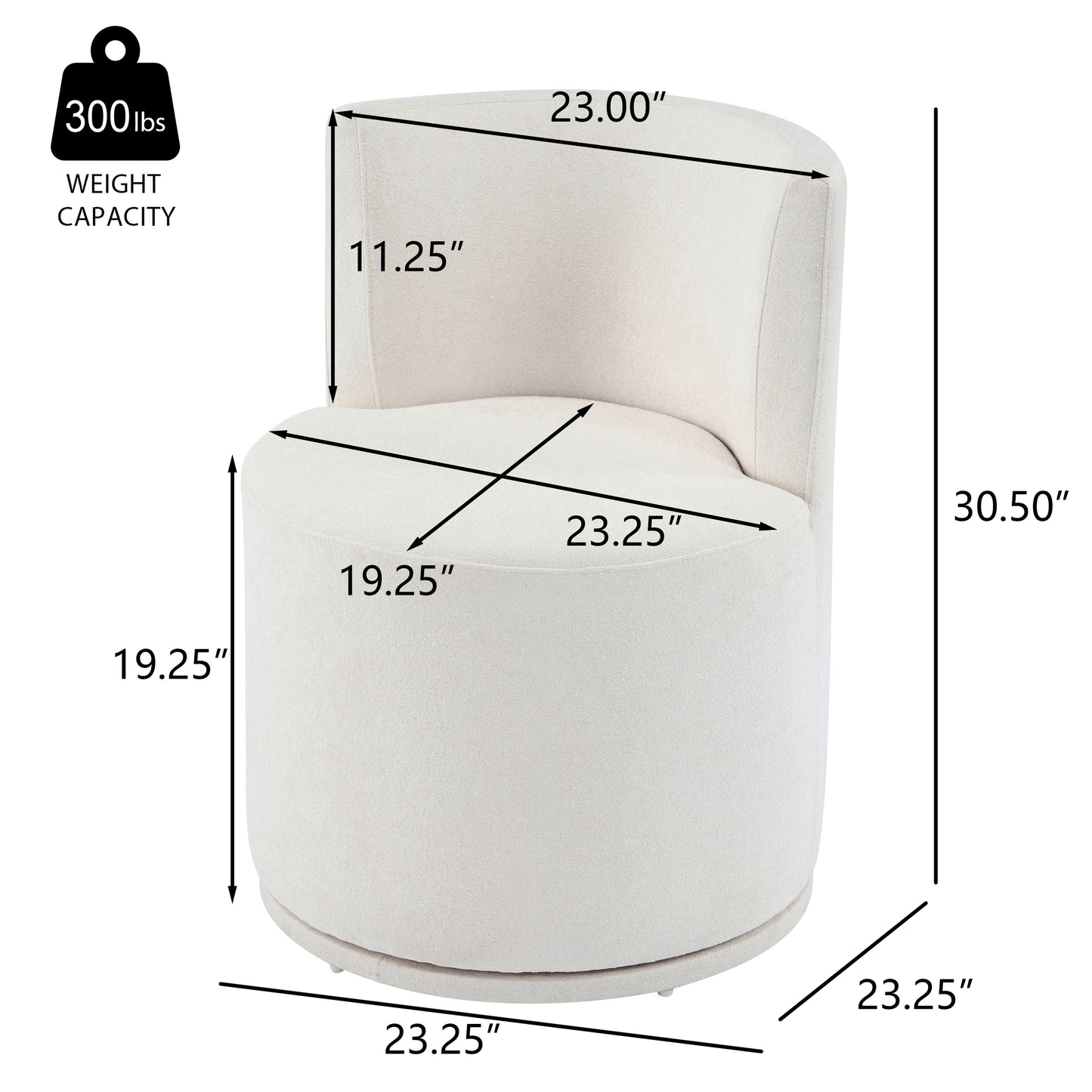 Nebula Modern Swivel Upholstered Side Chair in Beige